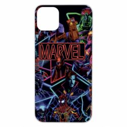 Чехол для iPhone 11 Pro Max Marvel neon art pattern - PrintSalon