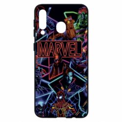 Чехол для Samsung M30 Marvel neon art pattern - PrintSalon