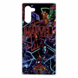 Чехол для Samsung Note 10 Marvel neon art pattern - PrintSalon