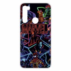 Чехол для Xiaomi Redmi Note 8 Marvel neon art pattern - PrintSalon