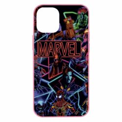 Чехол для iPhone 12 mini Marvel neon art pattern - PrintSalon