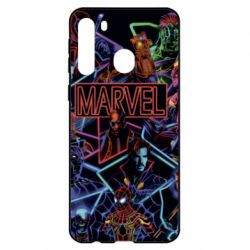Чехол для Samsung A21 Marvel neon art pattern - PrintSalon