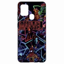Чехол для Samsung A21s Marvel neon art pattern - PrintSalon