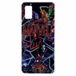 Чехол для Samsung A41 Marvel neon art pattern