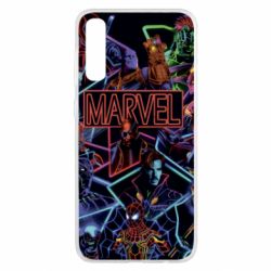 Чехол для Samsung A50 Marvel neon art pattern - PrintSalon