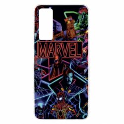 Чехол для Huawei P Smart 2021 Marvel neon art pattern - PrintSalon