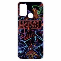 Чехол для Oppo A53/A32/A33 Marvel neon art pattern