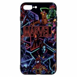 Чехол для iPhone 8 Plus Marvel neon art pattern - PrintSalon