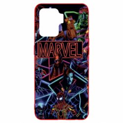 Чехол для Oppo Reno 5 Lite Marvel neon art pattern - PrintSalon