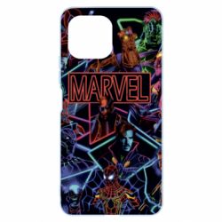 Чехол для Xiaomi Mi11 Lite Marvel neon art pattern - PrintSalon