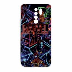 Чехол для Xiaomi Redmi 9 Marvel neon art pattern - PrintSalon