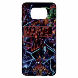 Чехол для Xiaomi Poco X3 Marvel neon art pattern - PrintSalon