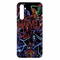 Чехол для Realme 6 Pro Marvel neon art pattern - PrintSalon