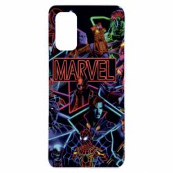 Чехол для Realme 7 Pro Marvel neon art pattern - PrintSalon