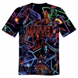 Мужская футболка 3D Marvel neon art pattern - PrintSalon