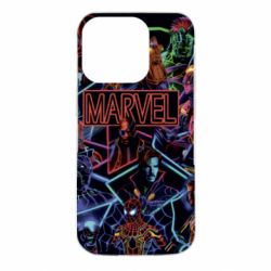Чохол для iPhone 14 Pro Marvel neon art pattern