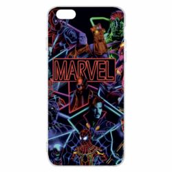 Чехол для iPhone 6 Plus/6S Plus Marvel neon art pattern - PrintSalon