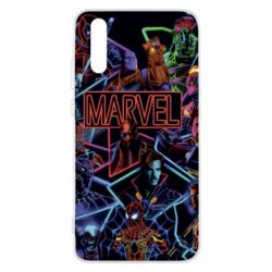 Чехол для Huawei P20 Marvel neon art pattern - PrintSalon