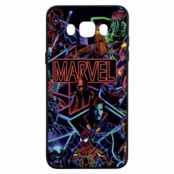 Чехол для Samsung J7 2016 Marvel neon art pattern - PrintSalon