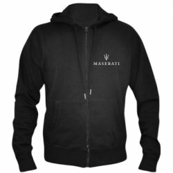 Мужское худи на молнии Maserati logo - PrintSalon