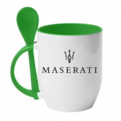 Чашка с ложкой Maserati logo - PrintSalon