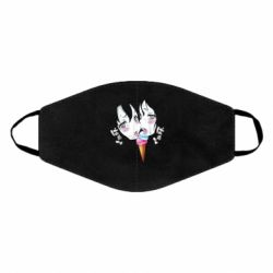 Маска многоразовая Ahegao girl eating ice cream - PrintSalon