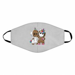 Маска многоразовая Baby Groot And Unicorn - PrintSalon