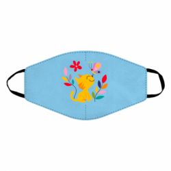 Маска многоразовая Cat, Flowers and Butterfly - PrintSalon