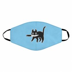 Маска многоразовая Cat with a knife - PrintSalon