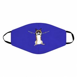 Маска многоразовая Grumpy Cat On The Rope - PrintSalon