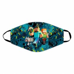 Маска багаторазова Minecraft Steve Alex And Dog - PrintSalon