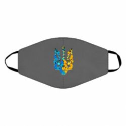 Маска многоразовая Тризуб цветы Украина