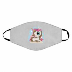 Маска многоразовая Unicorn with flowers - PrintSalon