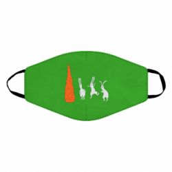 Маска многоразовая Зайцы возле морковки - PrintSalon