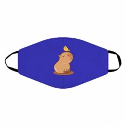 Маска многоразовая Капибара с птичкой - PrintSalon