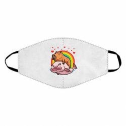 Маска многоразовая Капибара на рыбе - PrintSalon