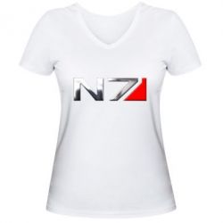 Женская футболка с V-образным вырезом Mass effect 1 - PrintSalon