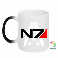 Чашка-хамелеон Mass Effect logo N7 - PrintSalon