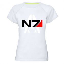 Женская футболка для спорта Mass Effect logo N7 - PrintSalon