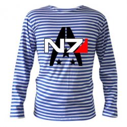 Тельняшка с длинным рукавом Mass Effect logo N7 - PrintSalon