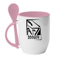 Чашка с ложкой Mass  effect N7 - PrintSalon
