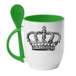 Чашка с ложкой Массивная корона - PrintSalon