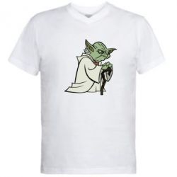 Мужская футболка  с V-образным вырезом Master Yoda - PrintSalon