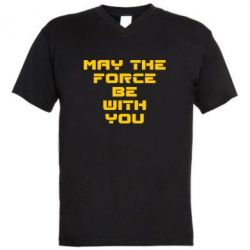 Мужская футболка  с V-образным вырезом May the force be with you - PrintSalon