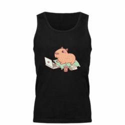 Мужская майка Capybara With Laptop - PrintSalon