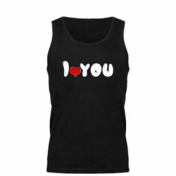 Мужская майка День Валентина I love you - PrintSalon