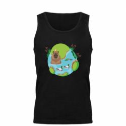 Мужская майка Капибара в воде - PrintSalon