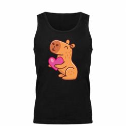 Мужская майка Капибара сердечко - PrintSalon