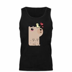 Мужская майка Капибара с цыпленком - PrintSalon