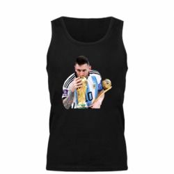 Мужская майка Месси целует кубок